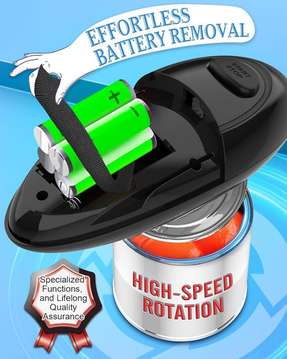 Effortless One-Touch Electric Can Opener, Safety Automatic Can Opener with Smooth Edge Fits All Cans Sizes, Battery operated Can Opener for Seniors with Weak Hands,Arthritis (black)